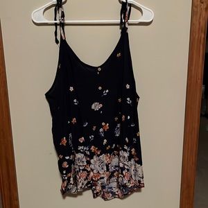 Summer floral spaghetti strap adjustable top
